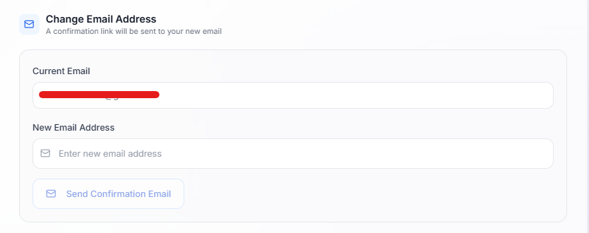 Change email form
