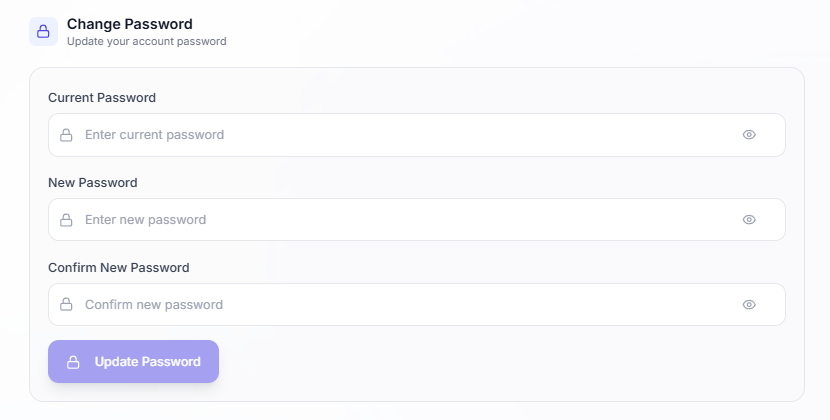 Change password form