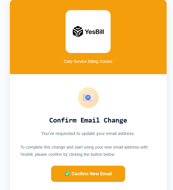 Confirmation email sent to new address