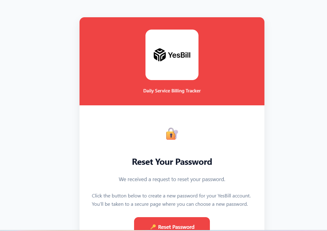 Forgot password reset email