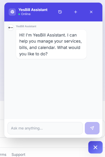AI agent chat interface