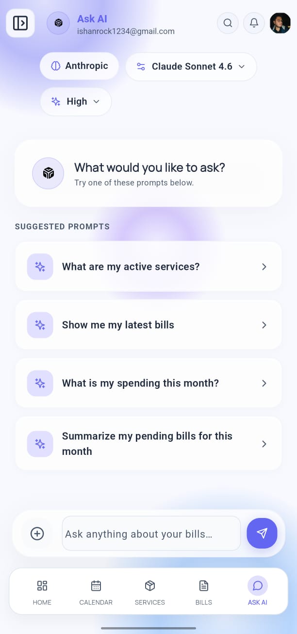 Ask AI screen